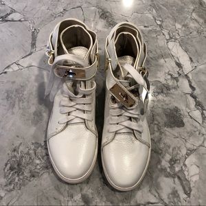 White leather Lock and Key Sneakers